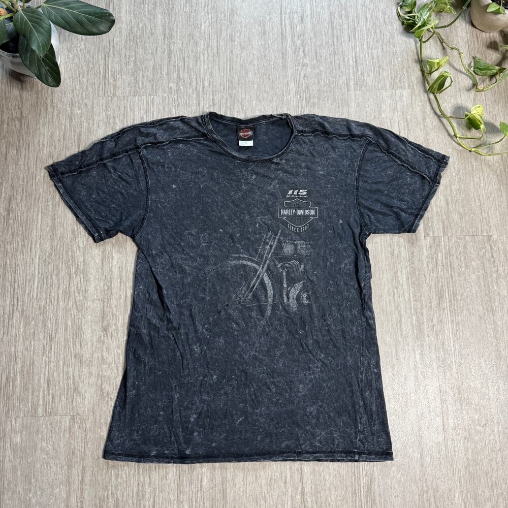 VTG Harley Davidson Shirt Paradise Portland Oregon Distressed Mens L Gray Fade